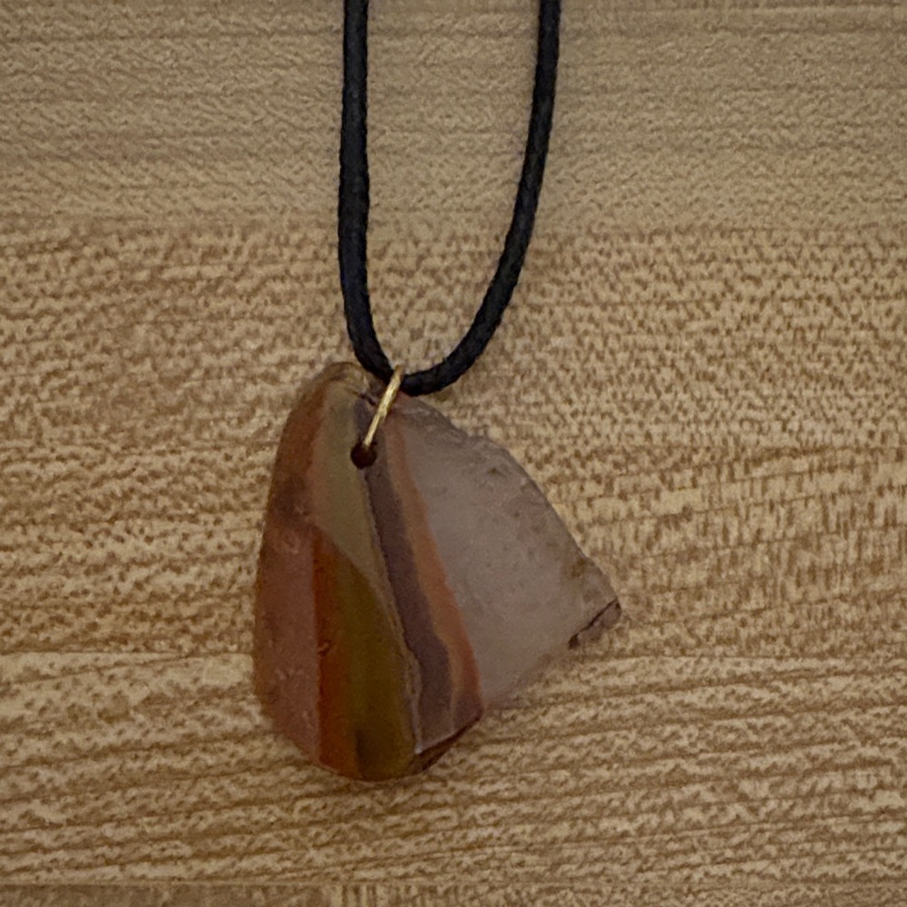 Striped Agate Pendant Necklace
